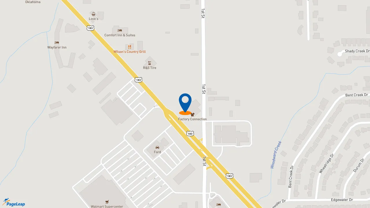https://pageleap.com map showing location of Subway in Woodward.