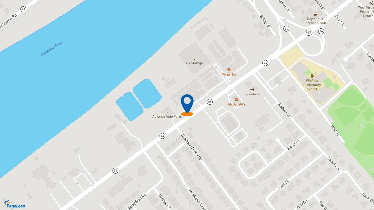 https://pageleap.com map showing location of Subway in Winfield.