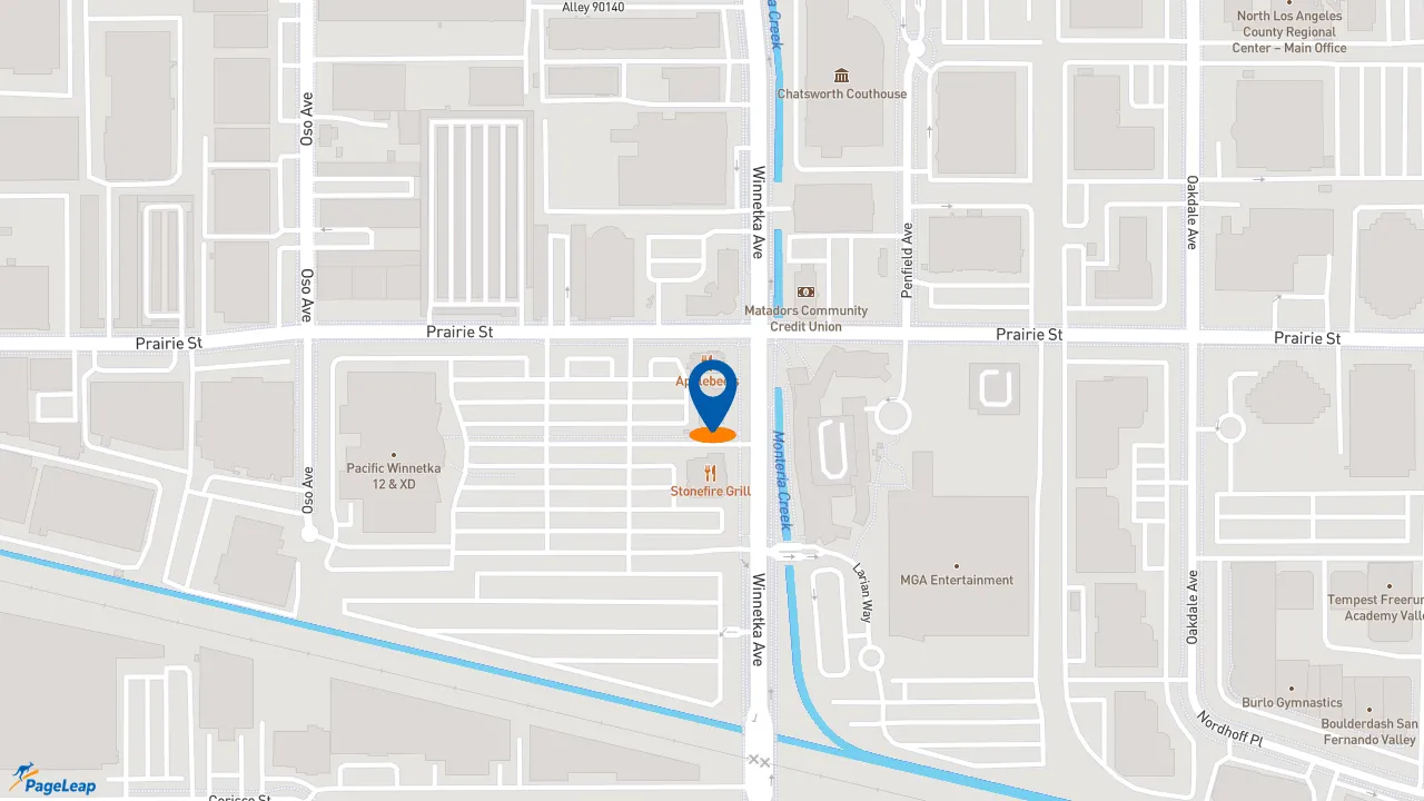 https://pageleap.com map showing location of Subway in Los Angeles.