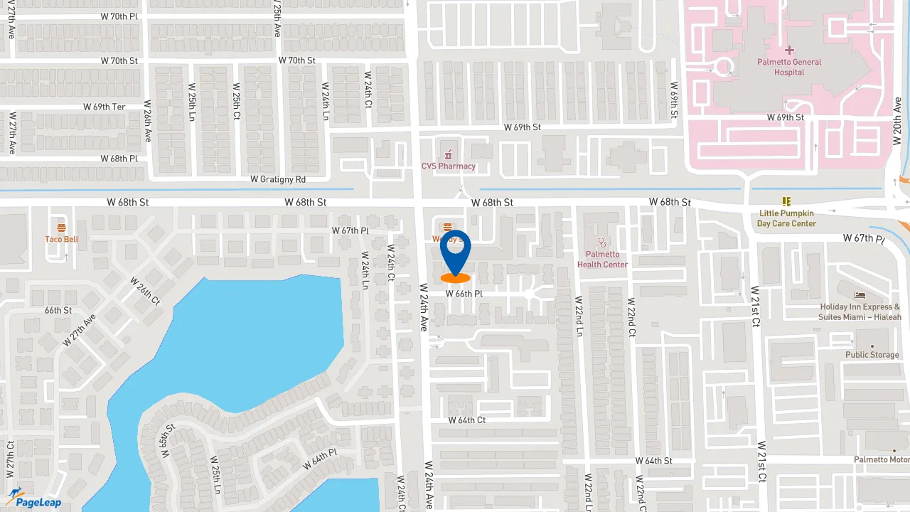 https://pageleap.com map showing location of Subway in Hialeah.