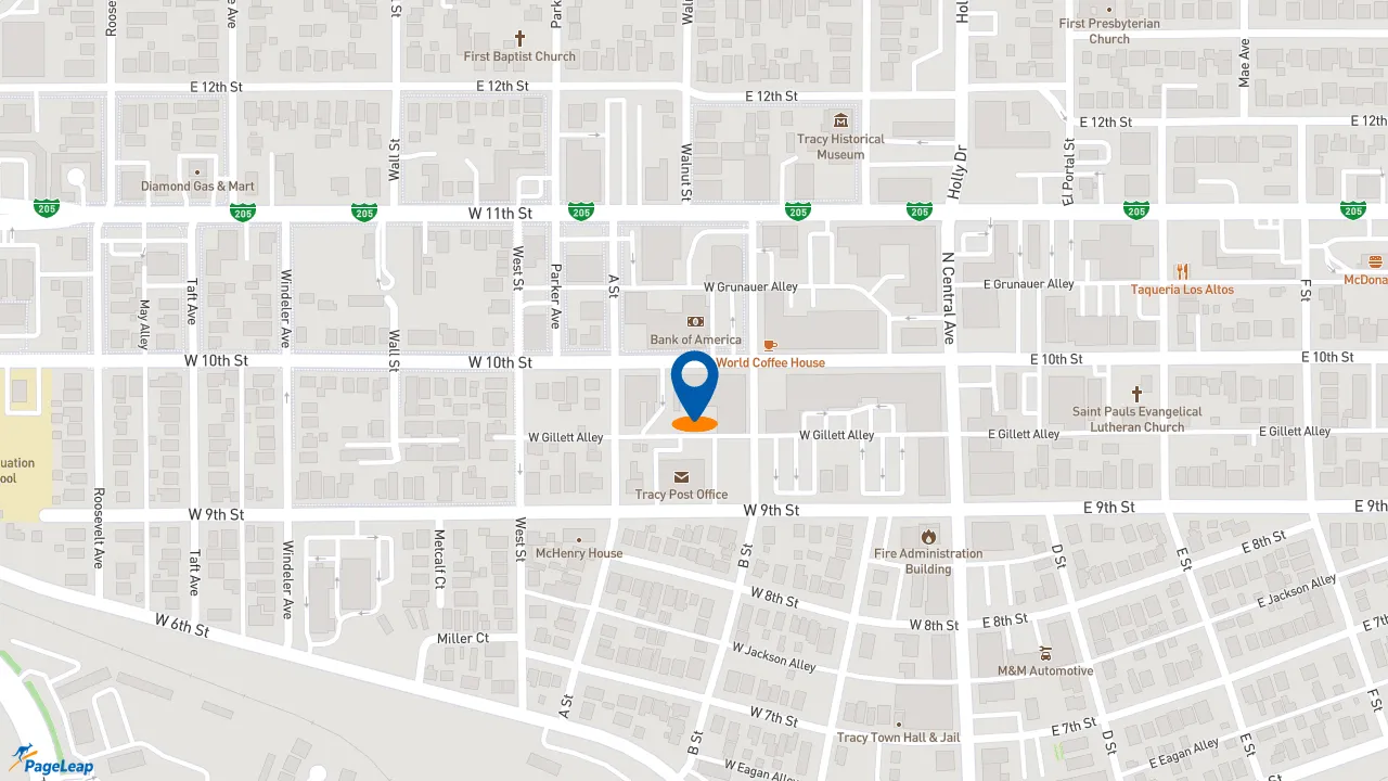 https://pageleap.com map showing location of Subway in Tracy.