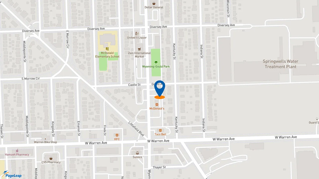 https://pageleap.com map showing location of Subway in Dearborn.