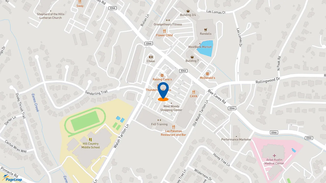 https://pageleap.com map showing location of Summer Moon Coffee in Austin.