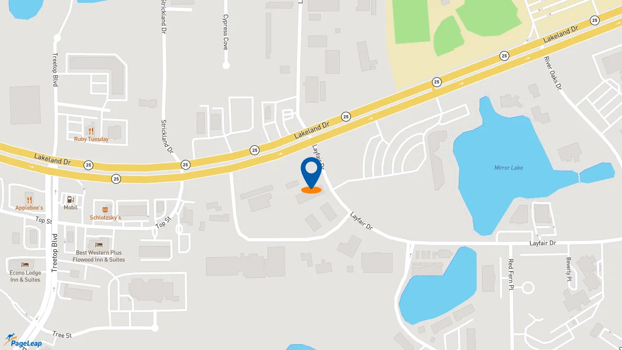 https://pageleap.com map showing location of Super Chix - Flowood, MS in Flowood.