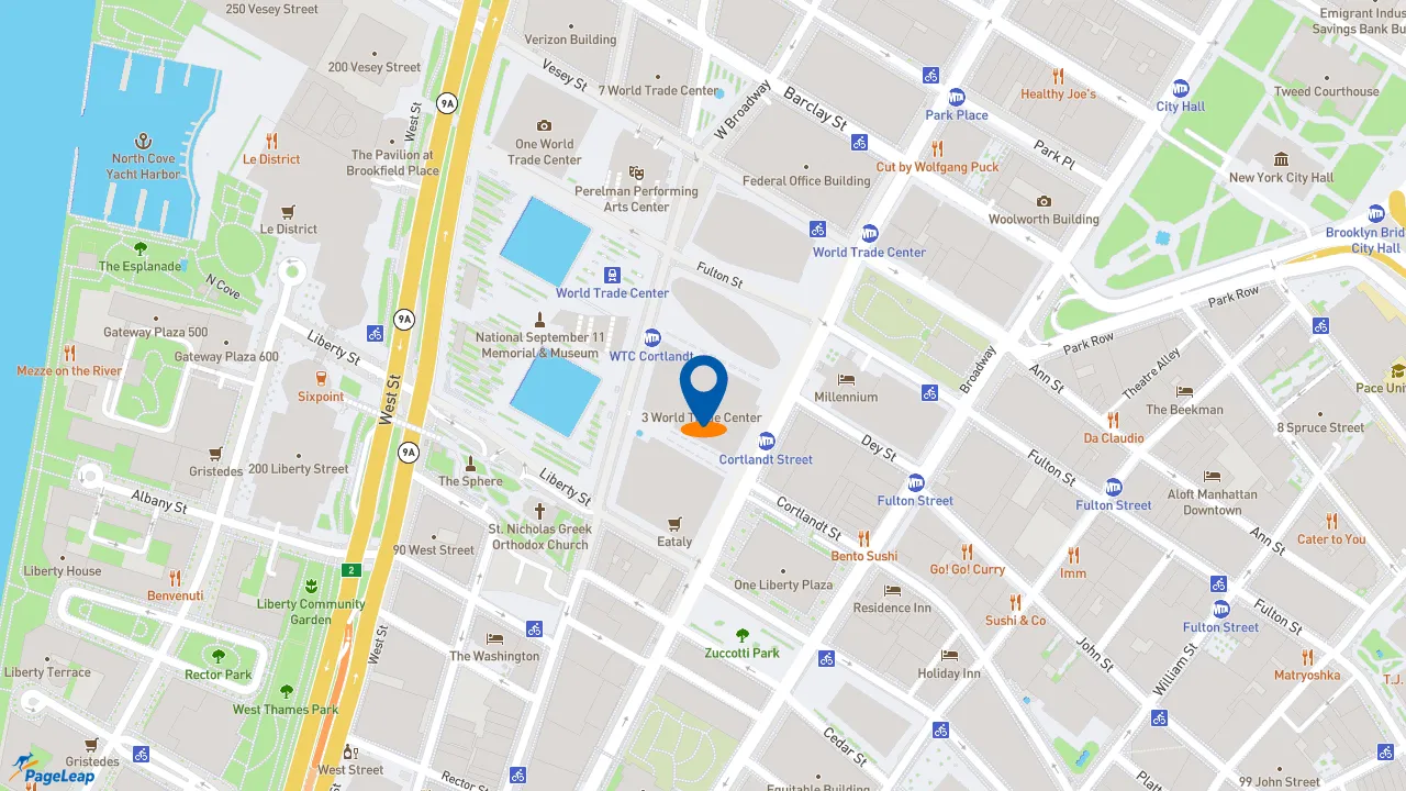 https://pageleap.com map showing location of sweetgreen in New York.