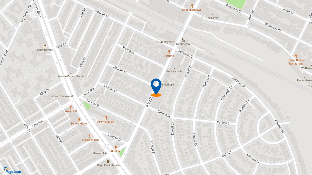 https://pageleap.com map showing location of Taco Bell in Rego Park.