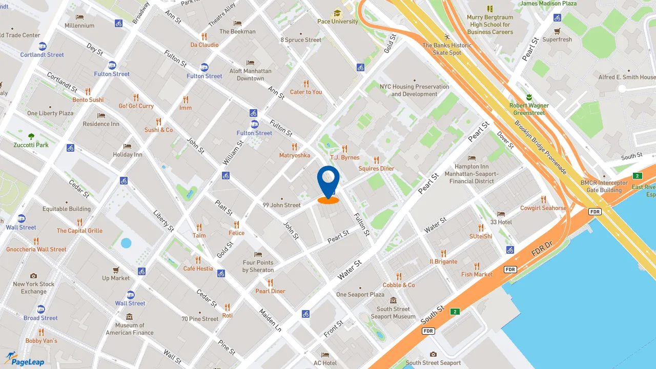 https://pageleap.com map showing location of Taco Bell in New York.