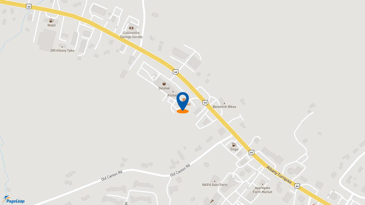 https://pageleap.com map showing location of Taco Bell in Canton Valley.