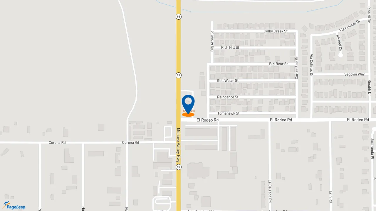https://pageleap.com map showing location of Taco Bell in Fort Mohave.