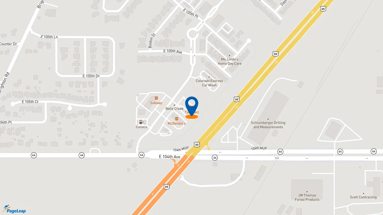 https://pageleap.com map showing location of Taco Bell in Henderson.