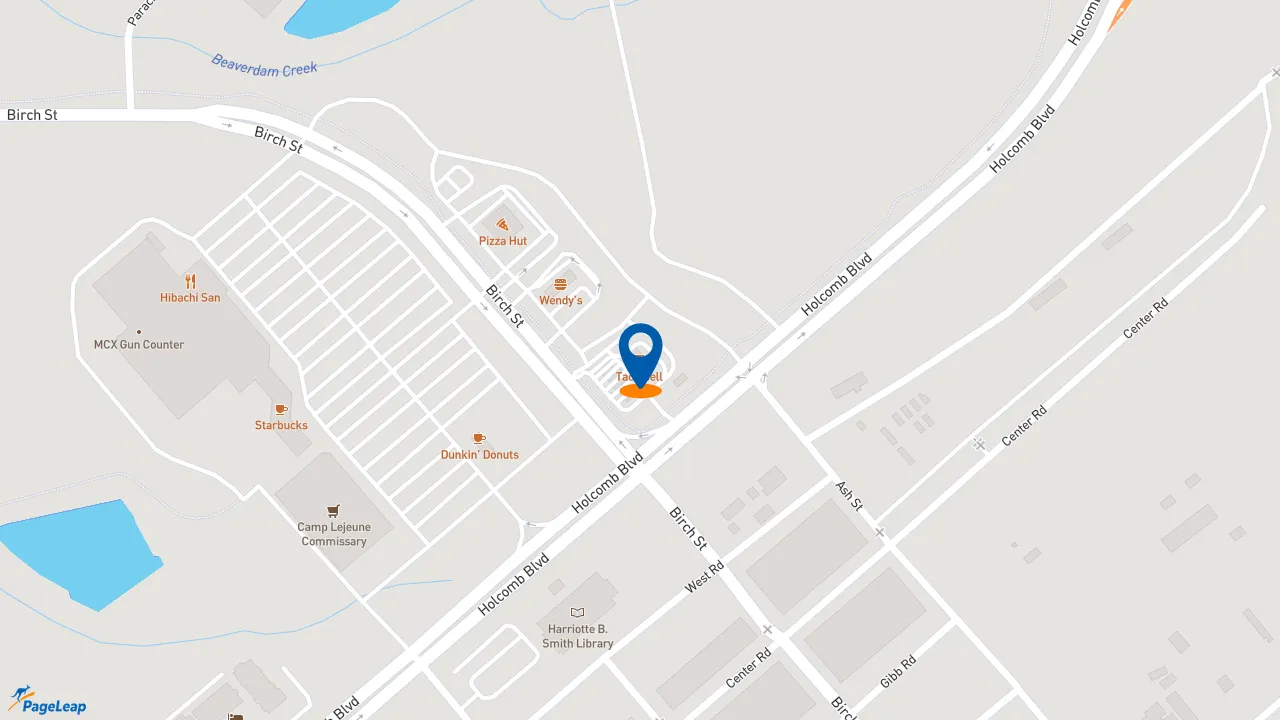 https://pageleap.com map showing location of Taco Bell in Jacksonville.