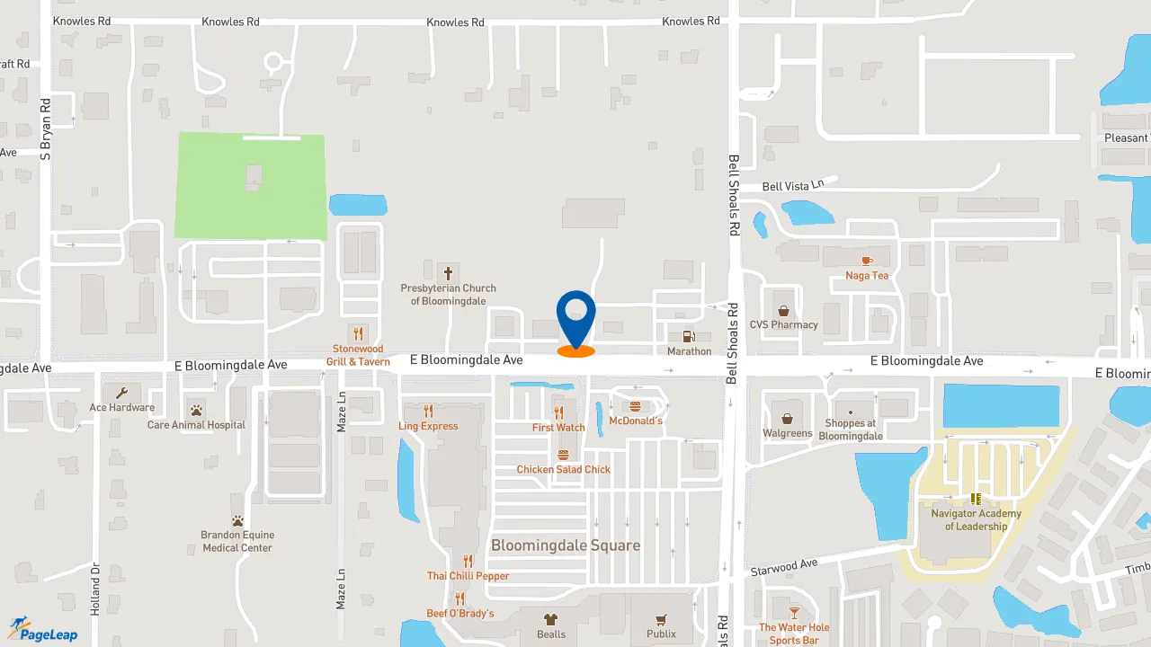 https://pageleap.com map showing location of Taco Bell in Brandon.
