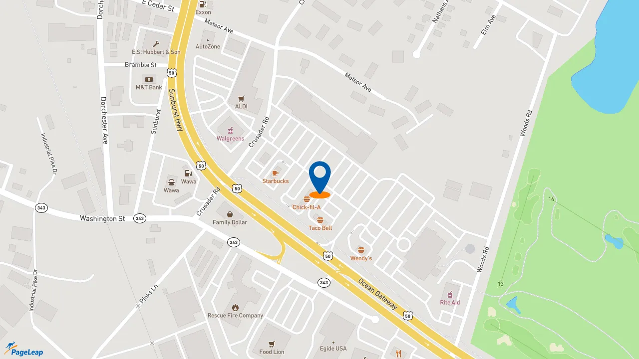 https://pageleap.com map showing location of Taco Bell in Cambridge.