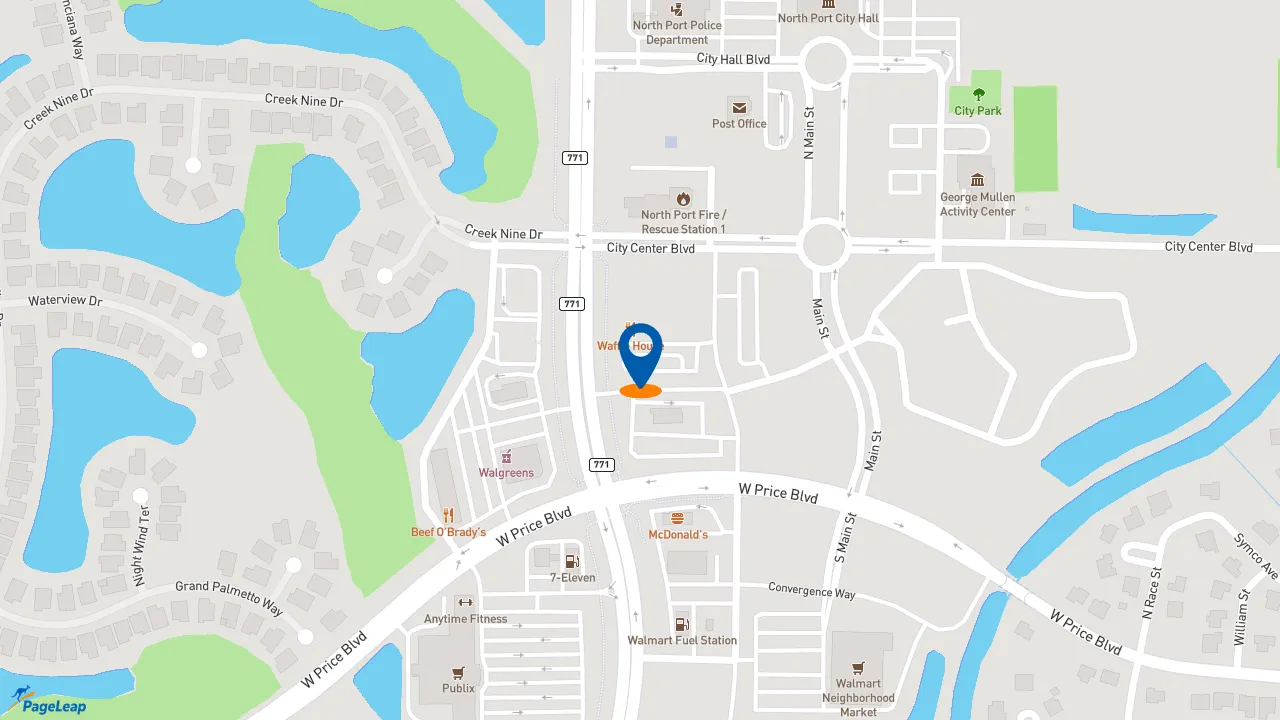 https://pageleap.com map showing location of Taco Bell in North Port.