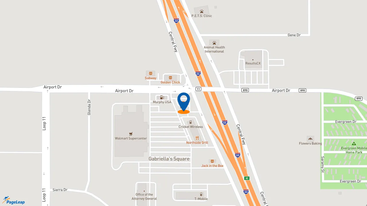 https://pageleap.com map showing location of Taco Bell in Wichita Falls.
