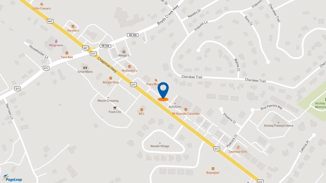 https://pageleap.com map showing location of Taco Bell in Seymour.