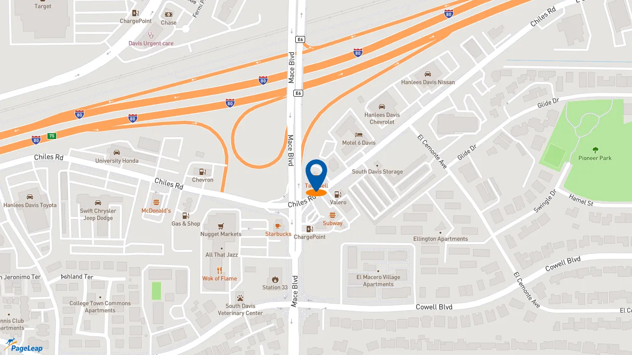 https://pageleap.com map showing location of Taco Bell in Davis.