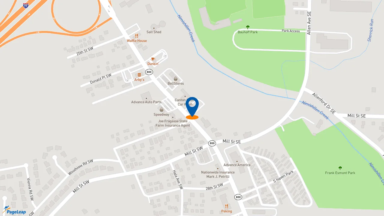 https://pageleap.com map showing location of Taco Bell in Canton.