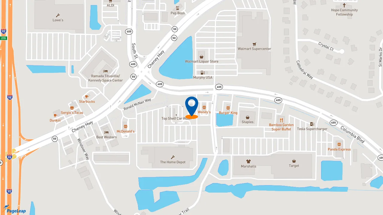 https://pageleap.com map showing location of Taco Bell in Titusville.