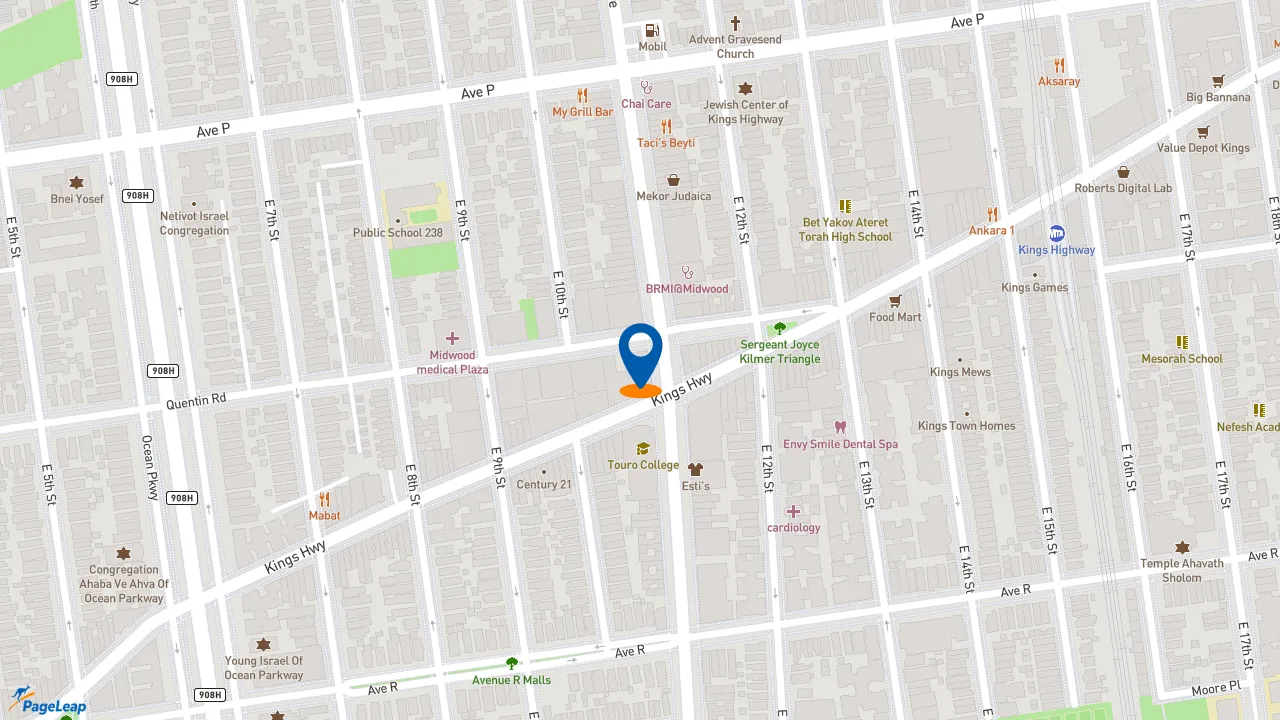 https://pageleap.com map showing location of Taco Bell in Brooklyn.