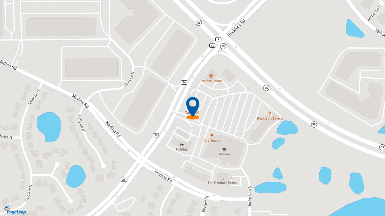 https://pageleap.com map showing location of Taco Bell in Plymouth.