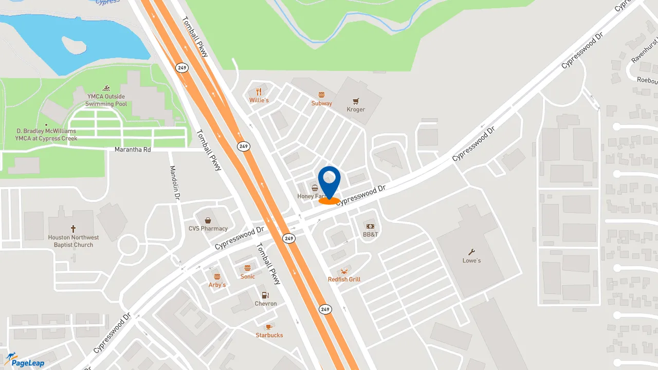 https://pageleap.com map showing location of Taco Bell in Houston.