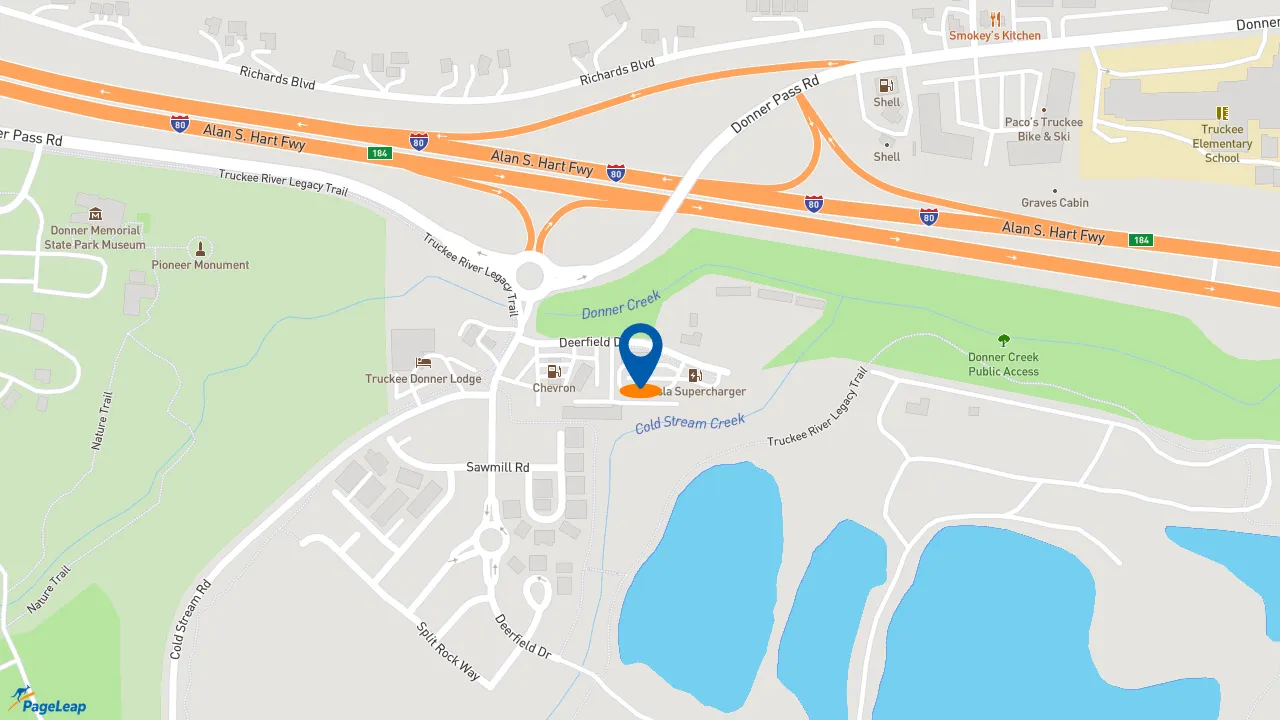 https://pageleap.com map showing location of Taco Bell in Truckee.