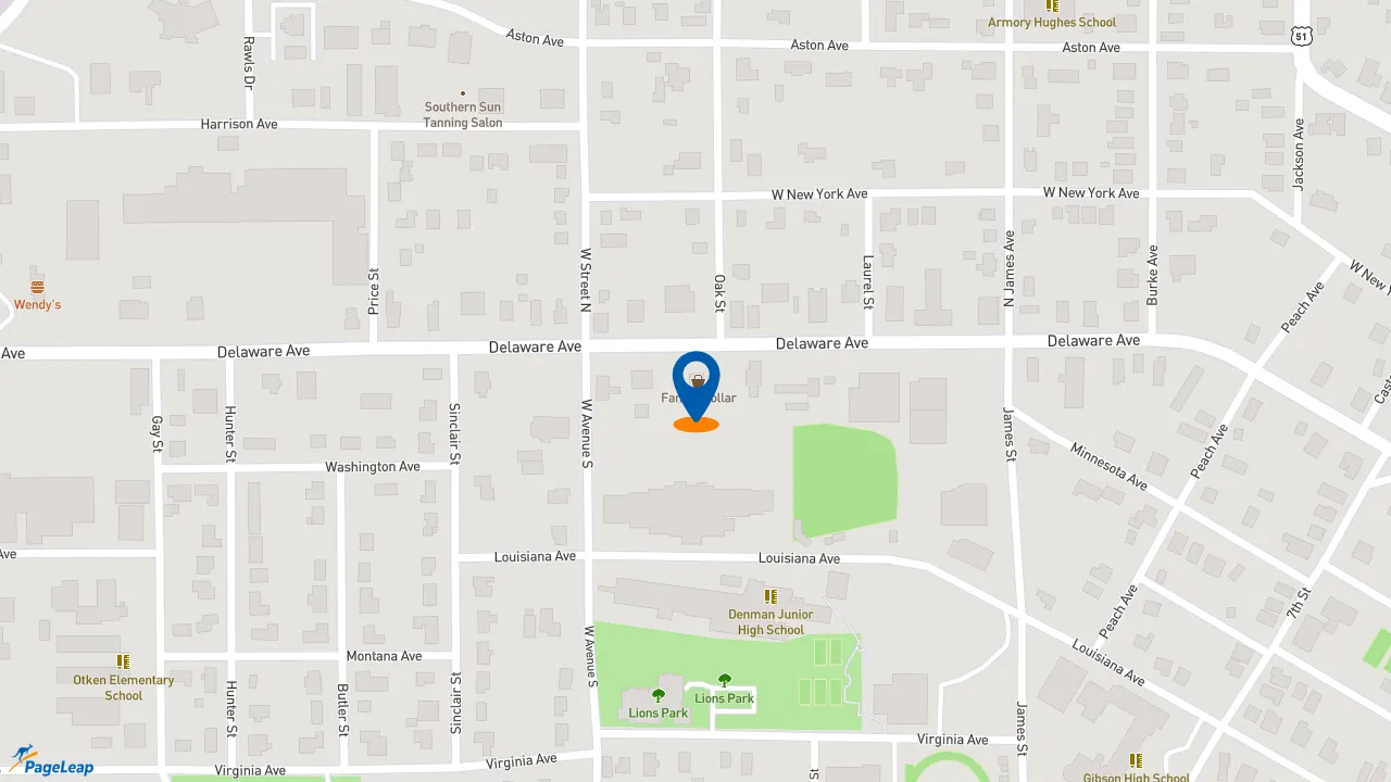 https://pageleap.com map showing location of Taco Bell in Mccomb.