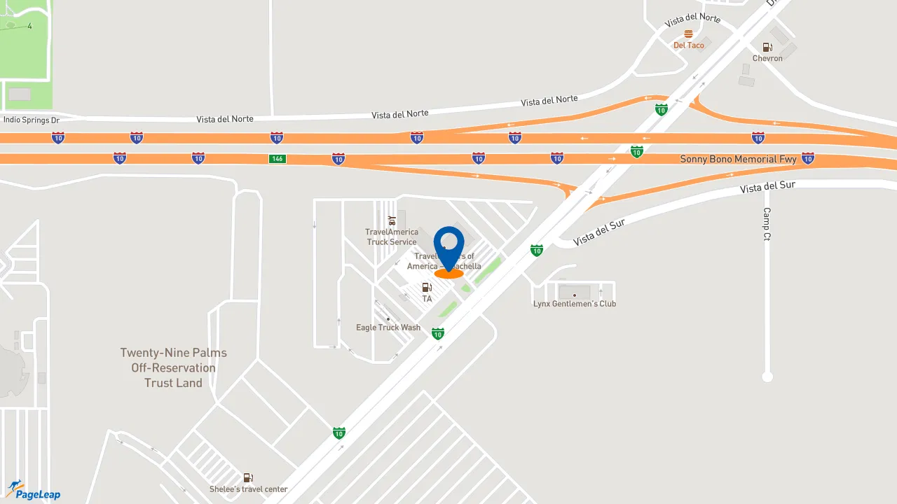 https://pageleap.com map showing location of Taco Bell in Coachella.