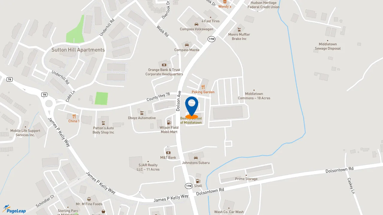https://pageleap.com map showing location of Taco Bell in Middletown.