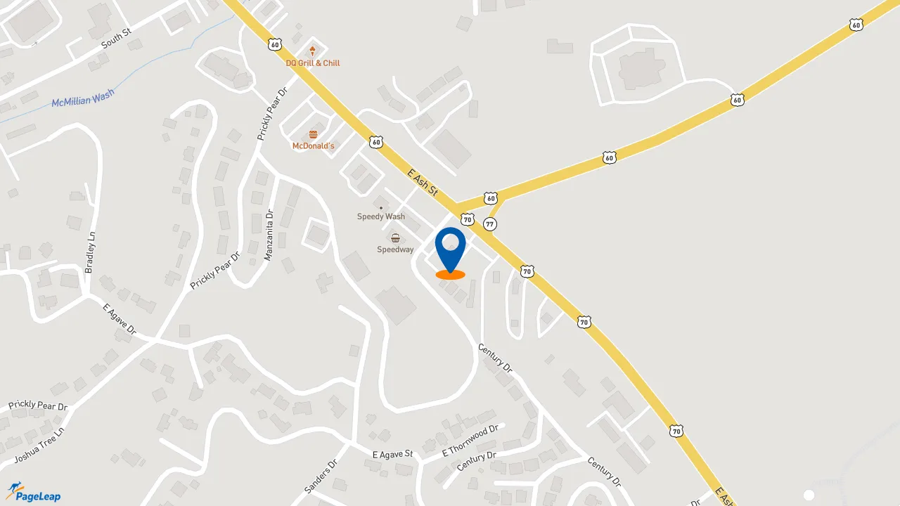 https://pageleap.com map showing location of Taco Bell in Globe.
