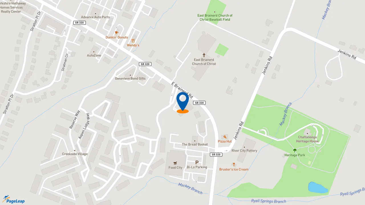 https://pageleap.com map showing location of Taco Bell in Chattanooga.