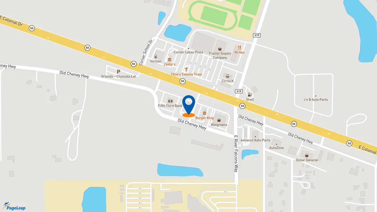 https://pageleap.com map showing location of Taco Bell in Orlando.