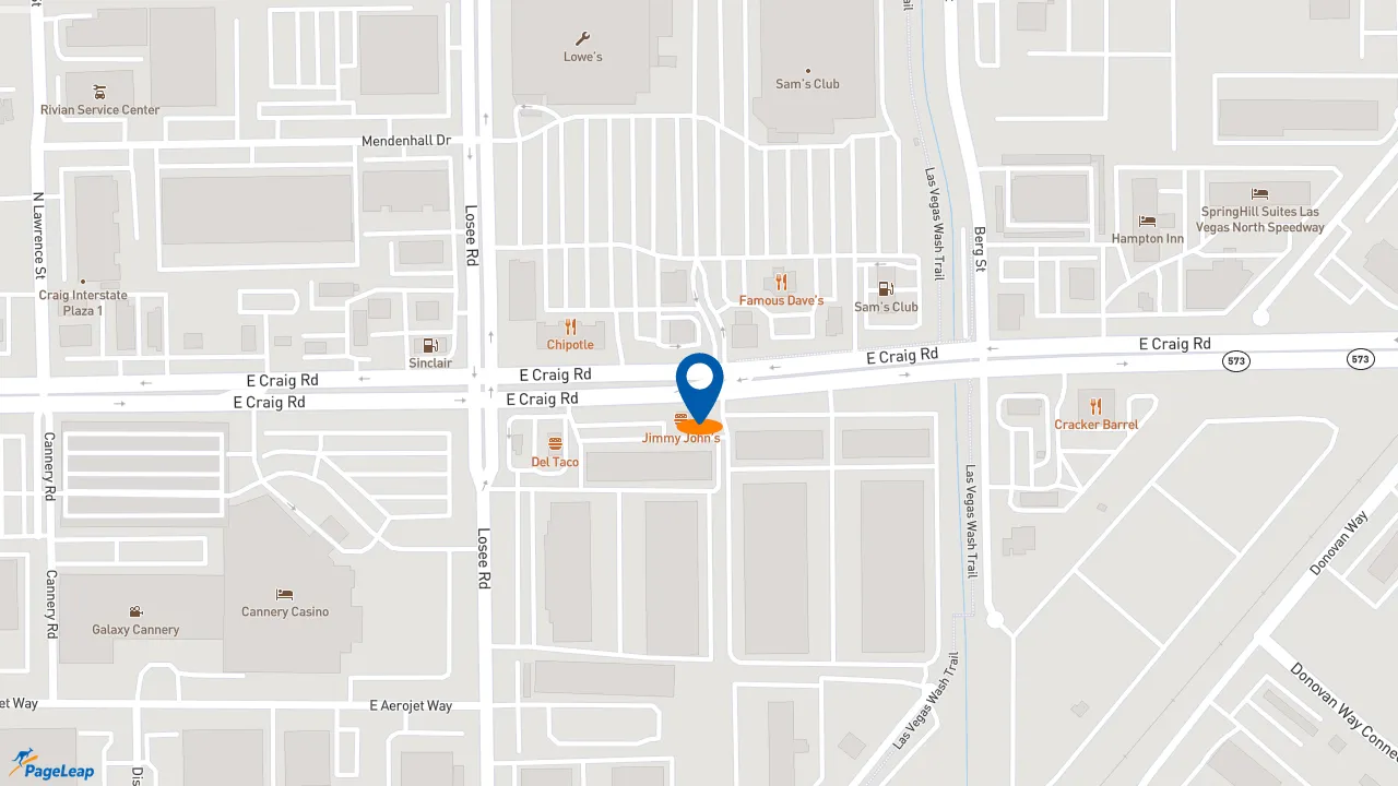 https://pageleap.com map showing location of Taco Bell in North Las Vegas.