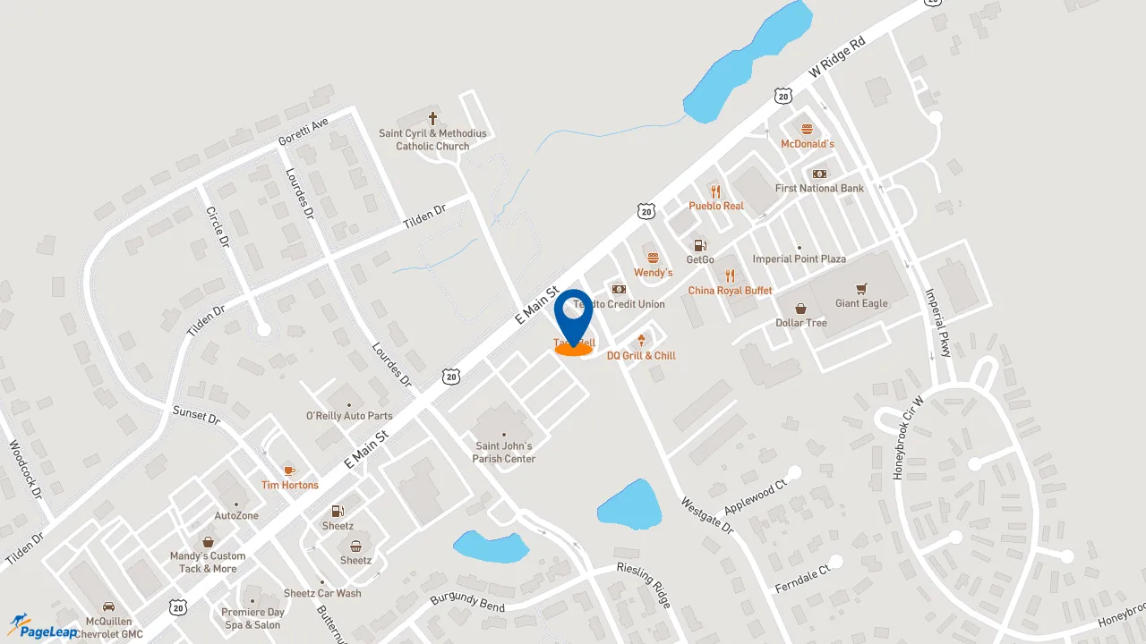 https://pageleap.com map showing location of Taco Bell in Girard.