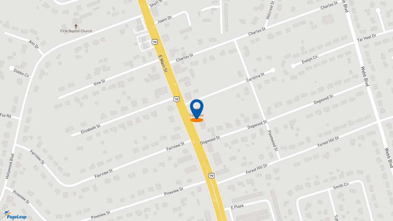 https://pageleap.com map showing location of Taco Bell in Havelock.
