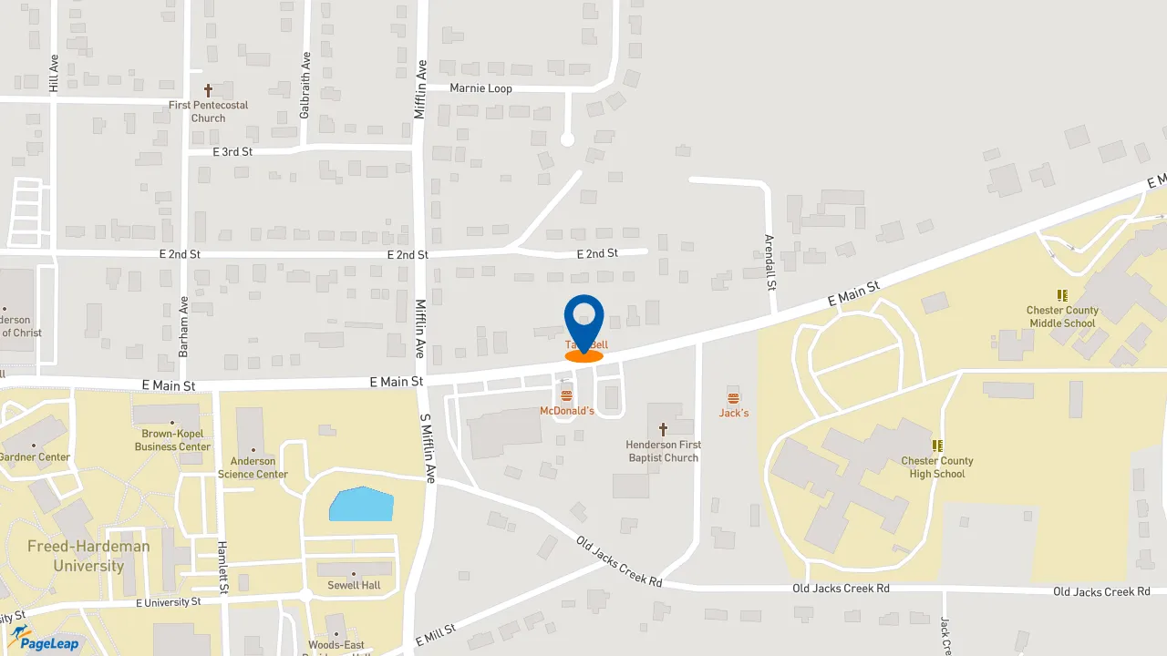https://pageleap.com map showing location of Taco Bell in Henderson.