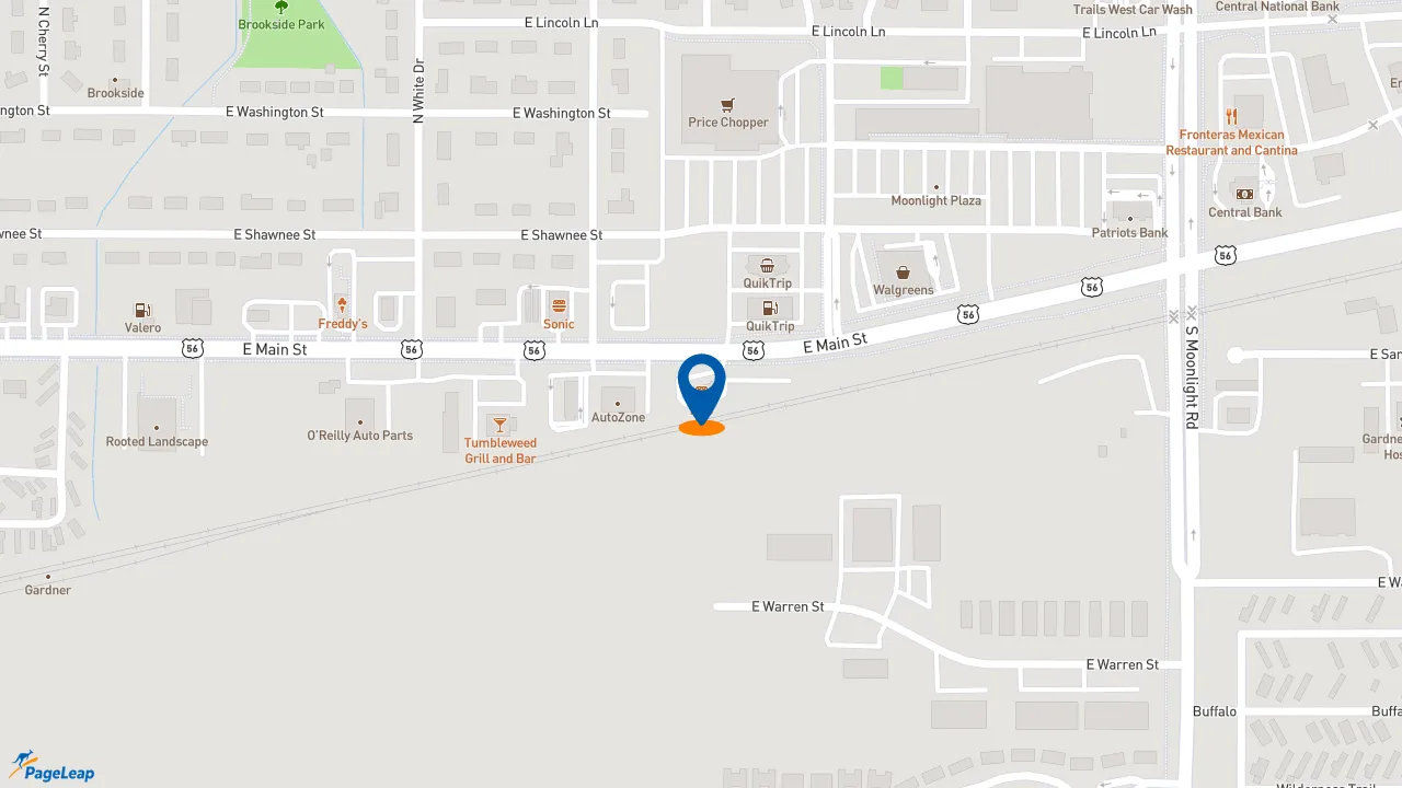 https://pageleap.com map showing location of Taco Bell in Gardner.