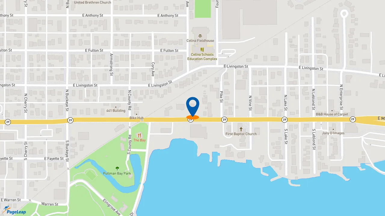 https://pageleap.com map showing location of Taco Bell in Celina.