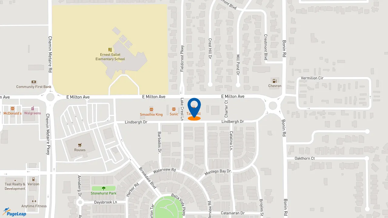 https://pageleap.com map showing location of Taco Bell in Youngsville.