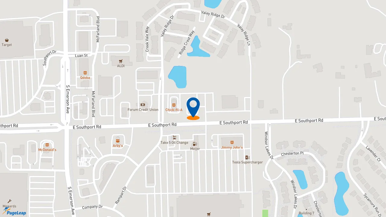 https://pageleap.com map showing location of Taco Bell in Indianapolis.