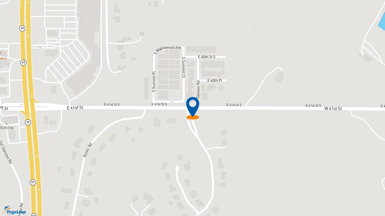 https://pageleap.com map showing location of Taco Bell in Tulsa.
