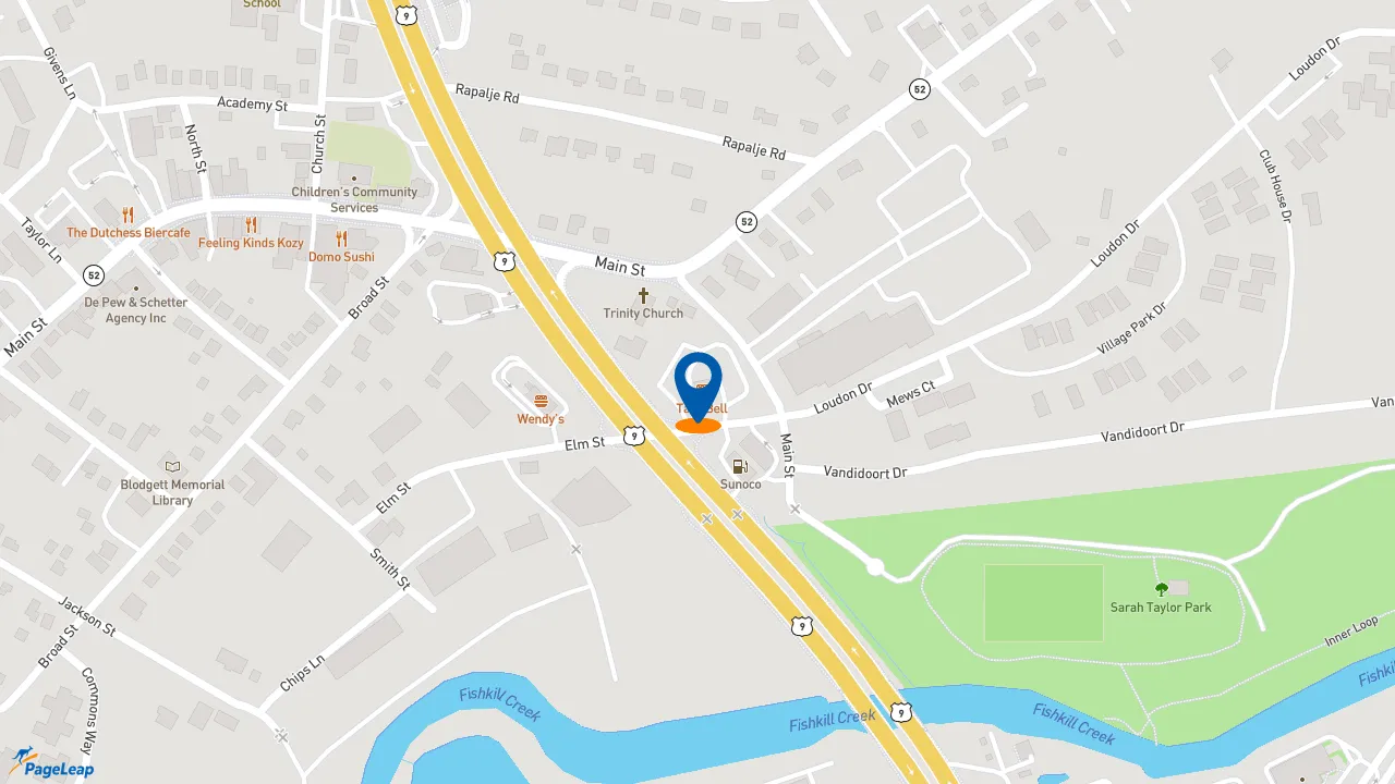 https://pageleap.com map showing location of Taco Bell in Fishkill.