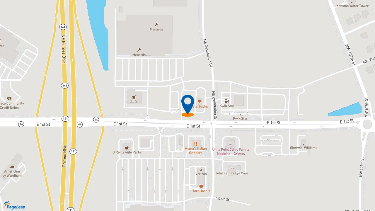 https://pageleap.com map showing location of Taco Bell in Grimes.