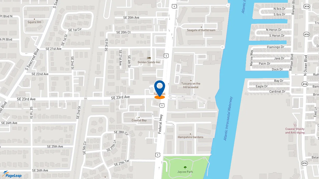https://pageleap.com map showing location of Taco Bell in Boynton Beach.