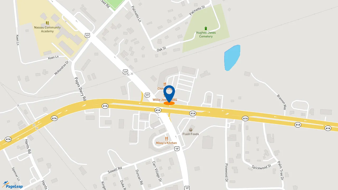 https://pageleap.com map showing location of Taco Bell in Yulee.