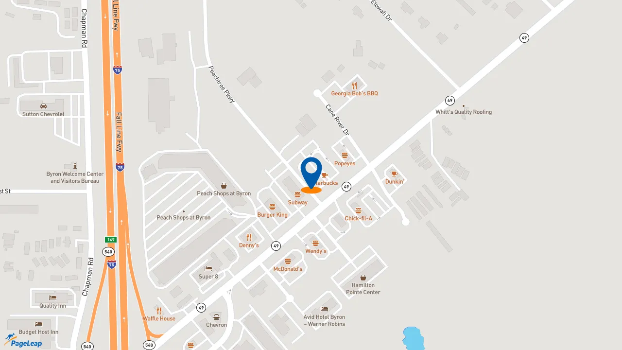 https://pageleap.com map showing location of Taco Bell in Byron.