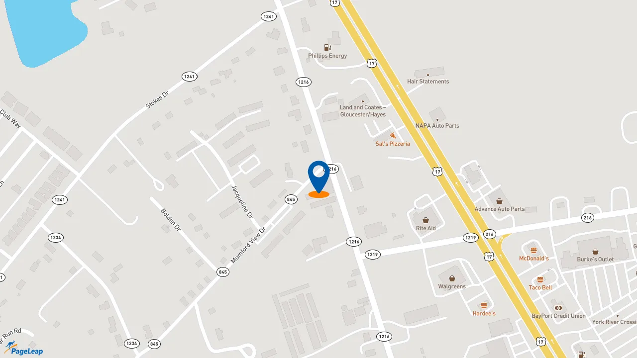 https://pageleap.com map showing location of Taco Bell in Achilles.