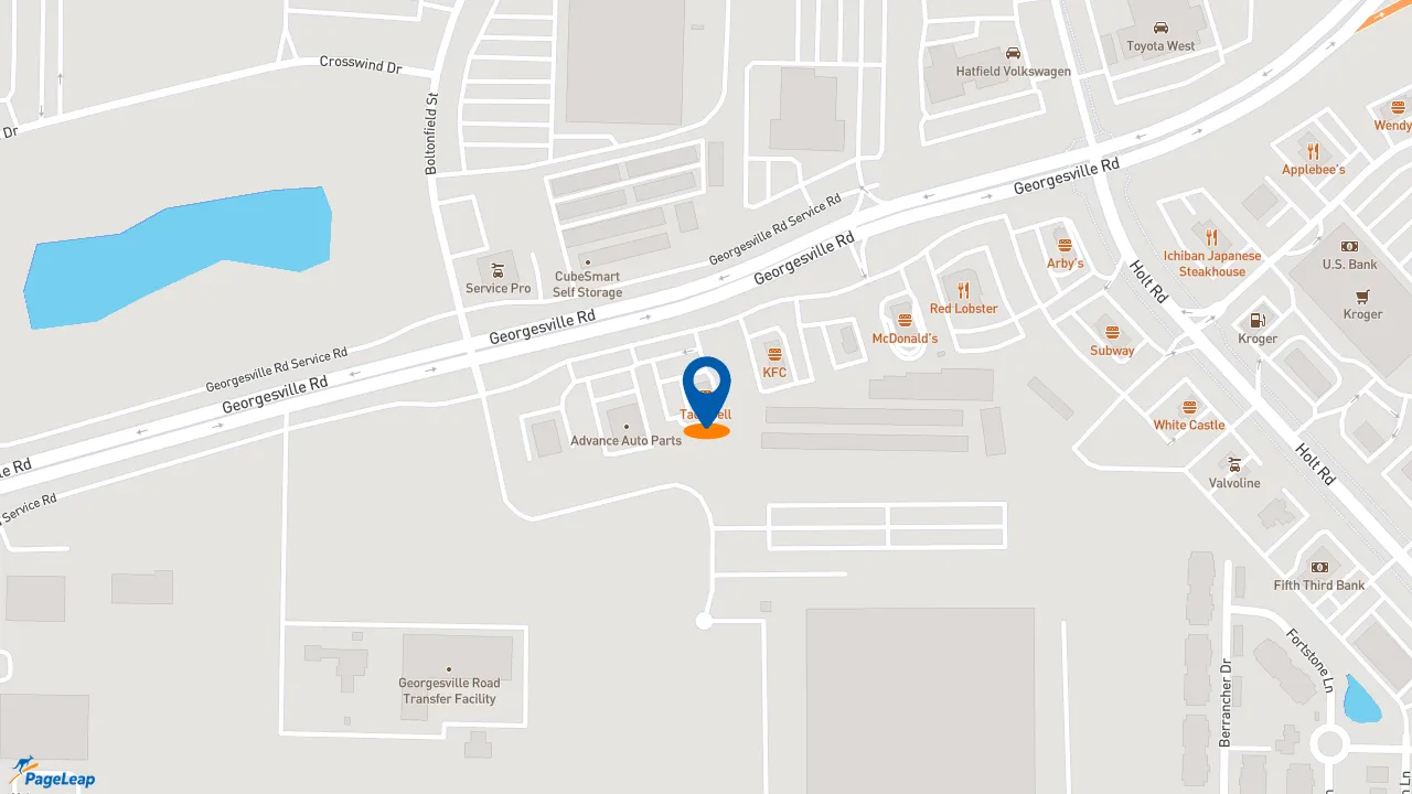 https://pageleap.com map showing location of Taco Bell in Columbus.