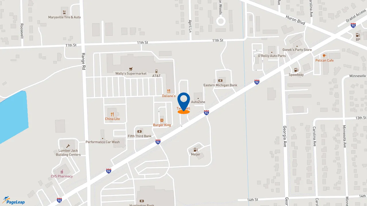 https://pageleap.com map showing location of Taco Bell in Marysville.